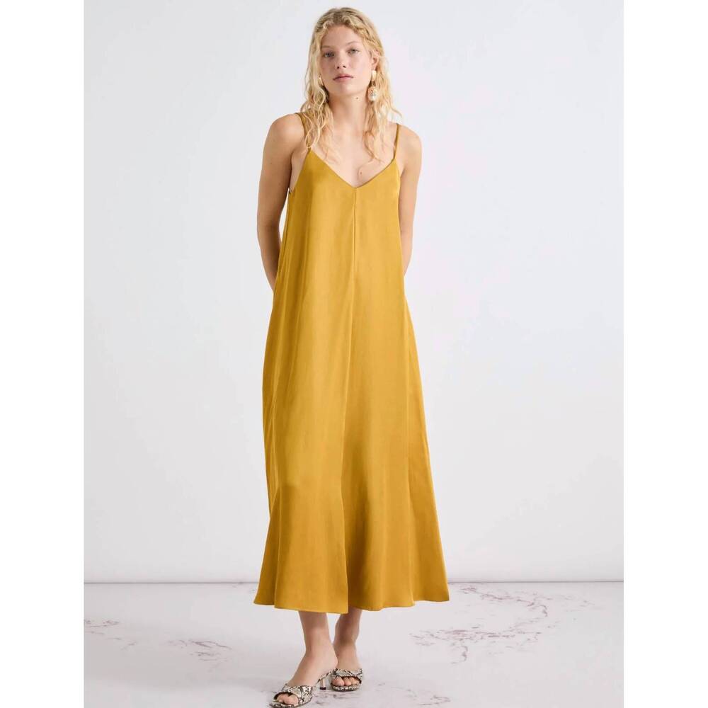 NEW MARELLA voliera midi dress in cognac